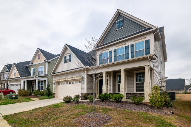 A row of suburban homes.
