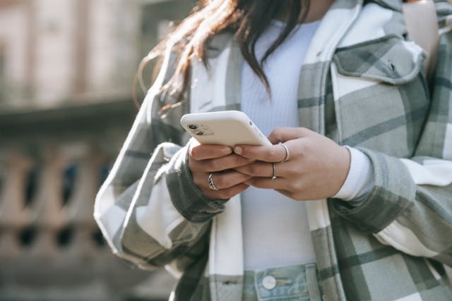A person using a smartphone.