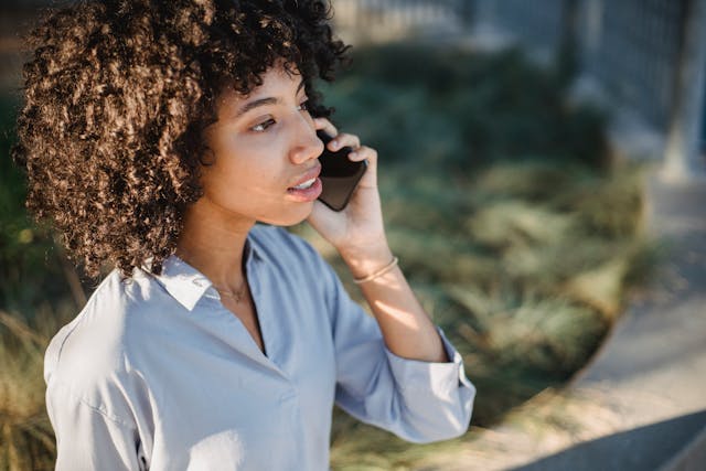 a person talking on the phone